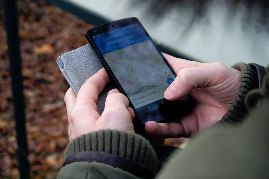 map on a smartphone